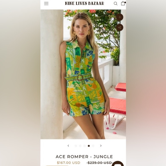 Nine Lives Bazaar Ace Romper - Jungle - Picture 9 of 9